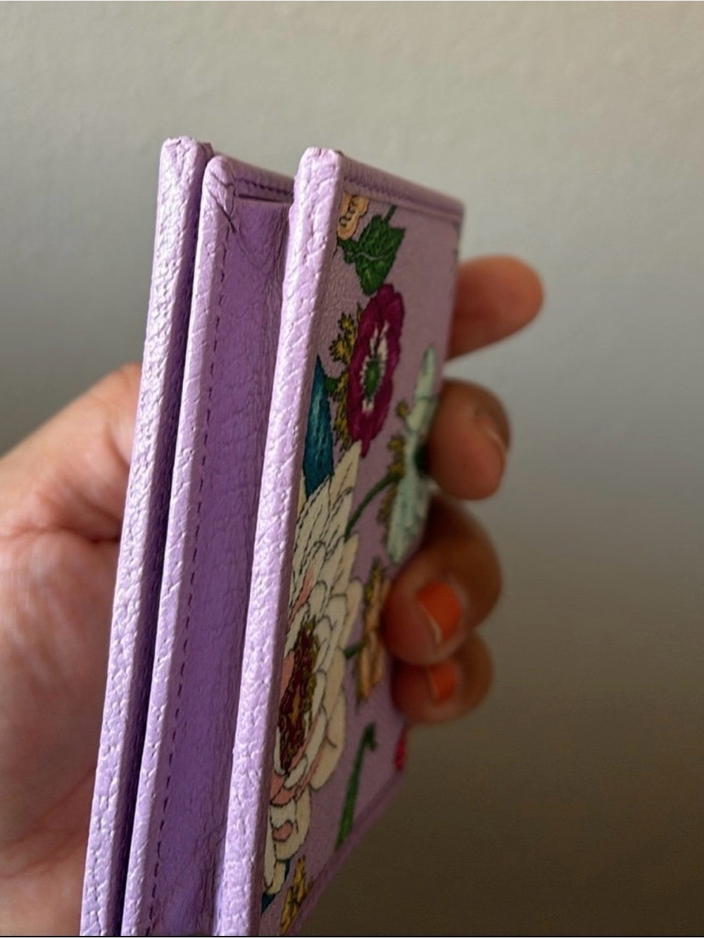 Gucci Floral GG Marmont Lilac Leather Mini Wallet - Picture 12 of 12